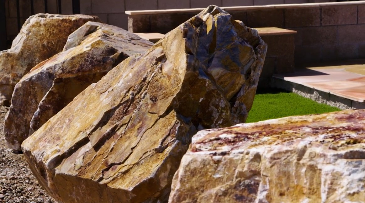 White and Brown River Rock - Southern Landscaping Materials