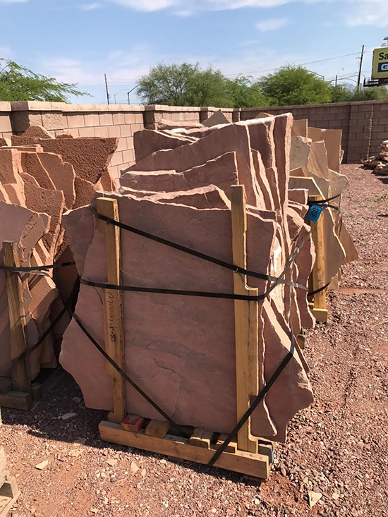 Select flagstone Tucson AZ color rosa, Arizona flagstone supply in Rosa color.